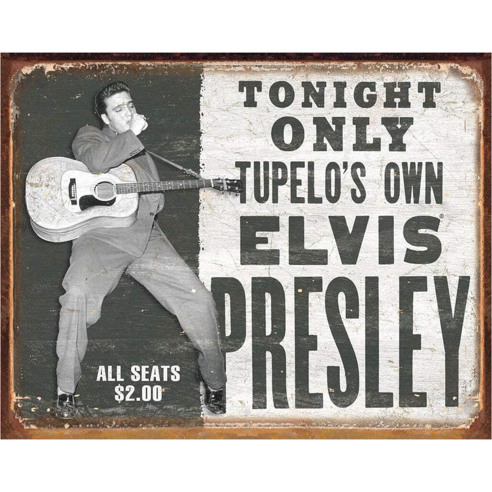 ELVIS PRESLEY エルヴィスプレスリー - Tupelo's Own/レトロ・ヴィンテージ看板 / インテリア置物 【公式 / オフィシャル】