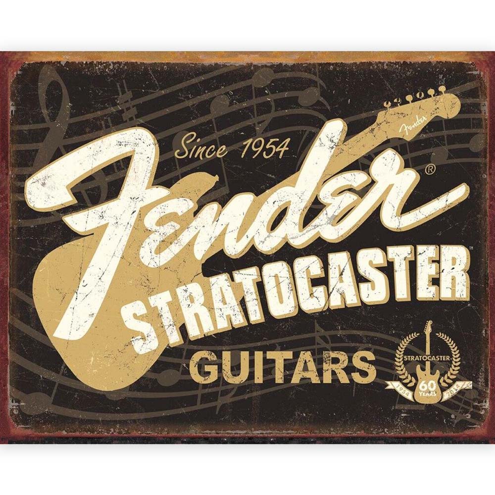 FENDER フェンダー - Stratocaster 60th / レトロ・ヴィンテージ看板 / インテリア置物 【公式 / オフィシャル】