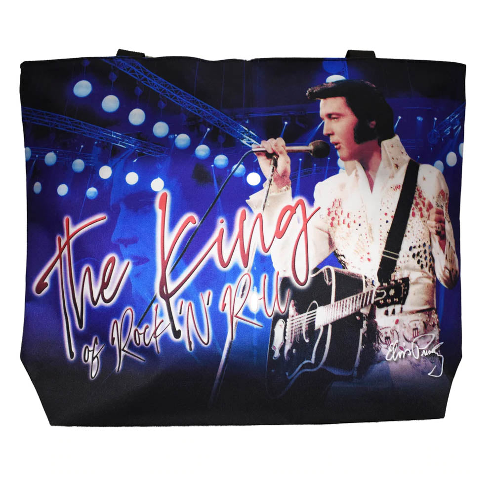 ELVIS PRESLEY エルヴィスプレスリー - The King Blue w/White Jumpsuit / トートバッグ 【公式 / オフィシャル】