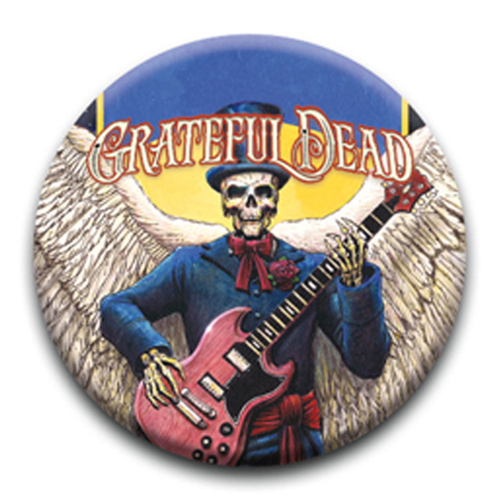 GRATEFUL DEAD グレイトフルデッド - SKELETON GUITAR / バッジ 【公式 / オフィシャル】