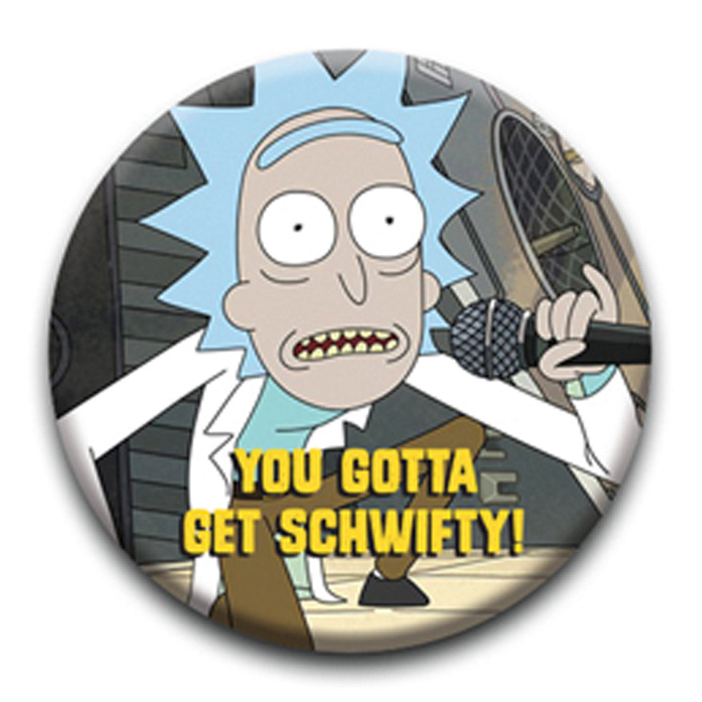 RICK AND MORTY リックアンドモーティ - GET SCHWIFTY / バッジ 【公式 / オフィシャル】