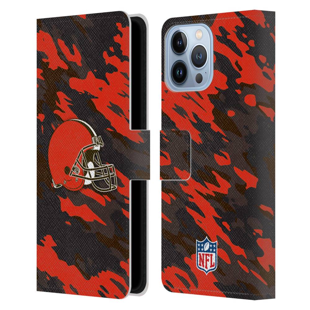 CLEVELAND BROWNS（NFL） クリーブランドブラウンズ - Camou レザー手帳型 / Apple iPhoneケース 【公式 / オフィシャル】