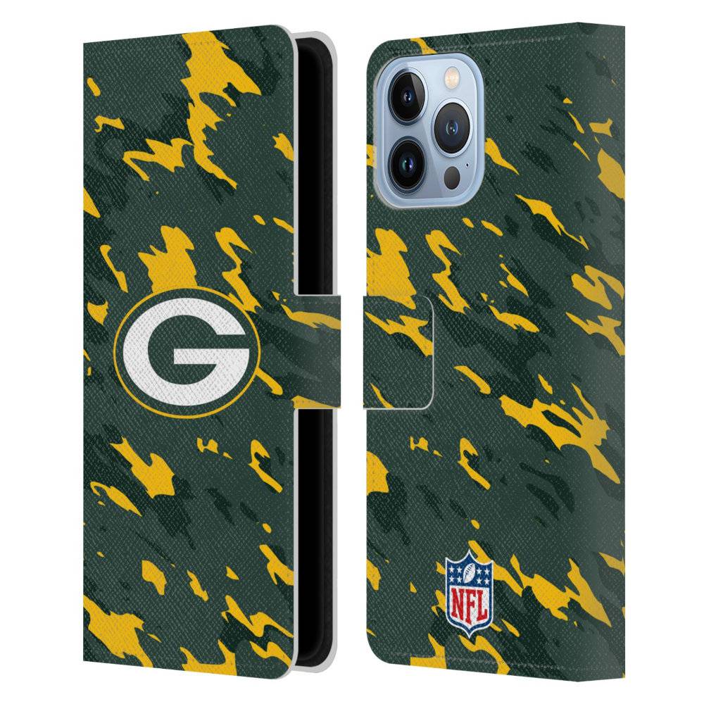 GREEN BAY PACKERS（NFL） グリーンベイパッカーズ - Camou レザー手帳型 / Apple iPhoneケース 【公式 / オフィシャル】