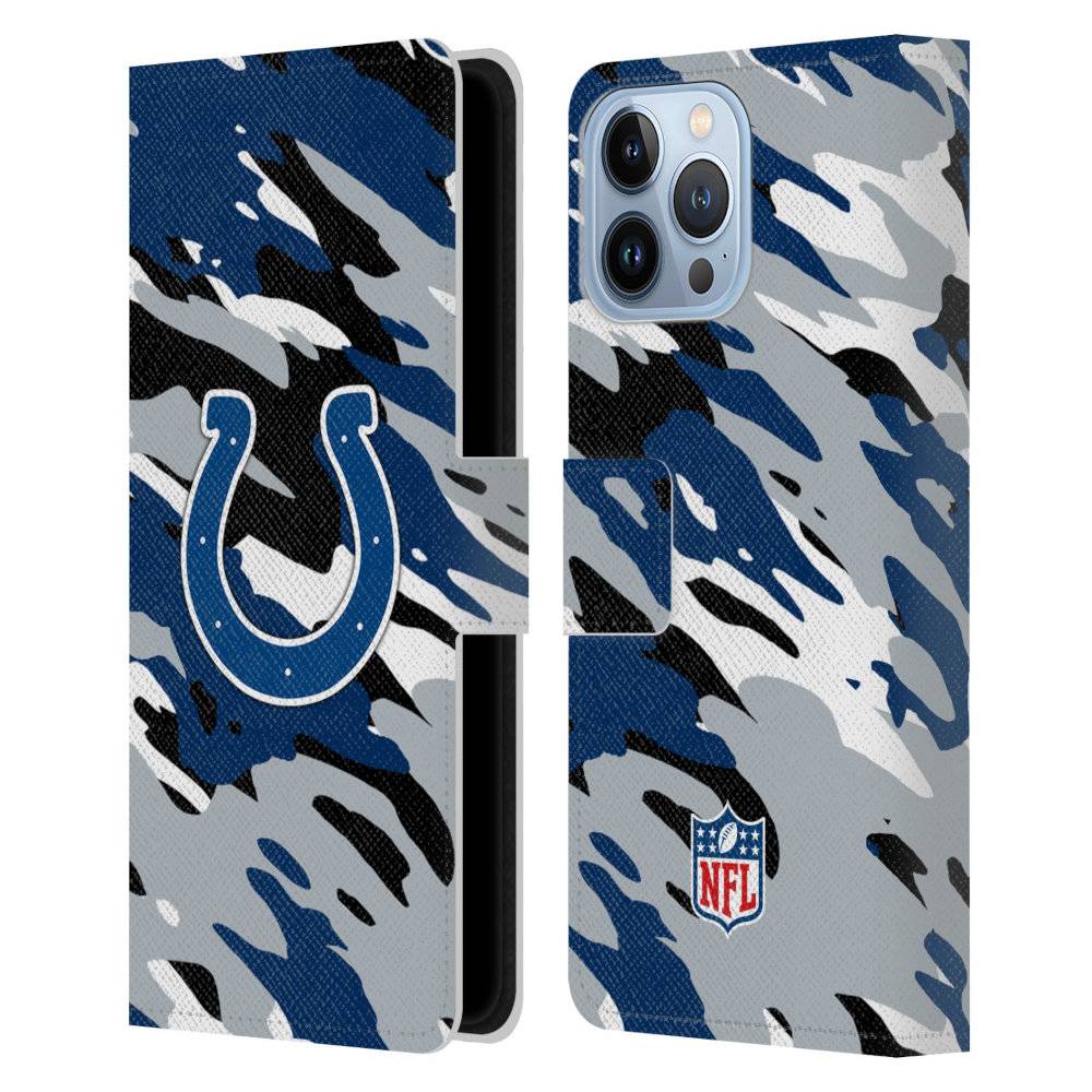 INDIANAPOLIS COLTS（NFL） インディアナポリスコルツ - Camou レザー手帳型 / Apple iPhoneケース 【公式 / オフィシャル】