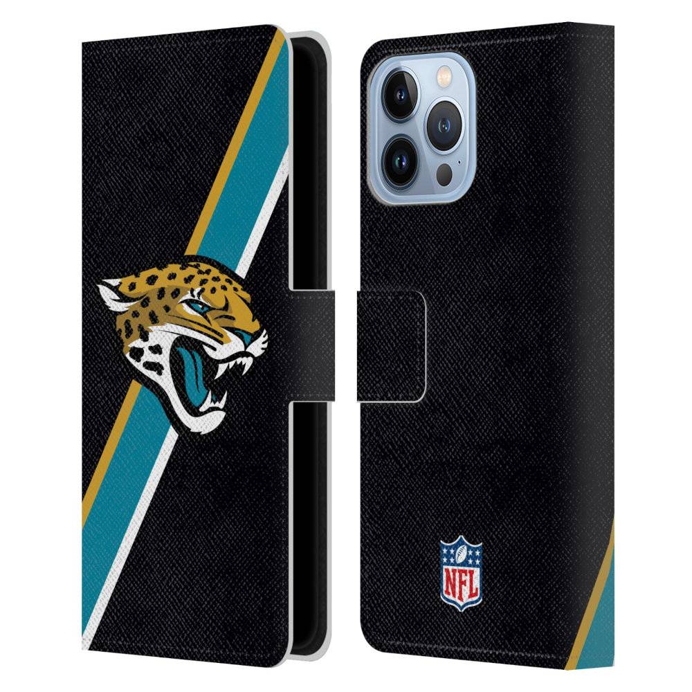 JACKSONVILLE JAGUARS（NFL） ジャクソンビルジャガーズ - Stripes レザー手帳型 / Apple iPhoneケース 【公式 / オフィシャル】