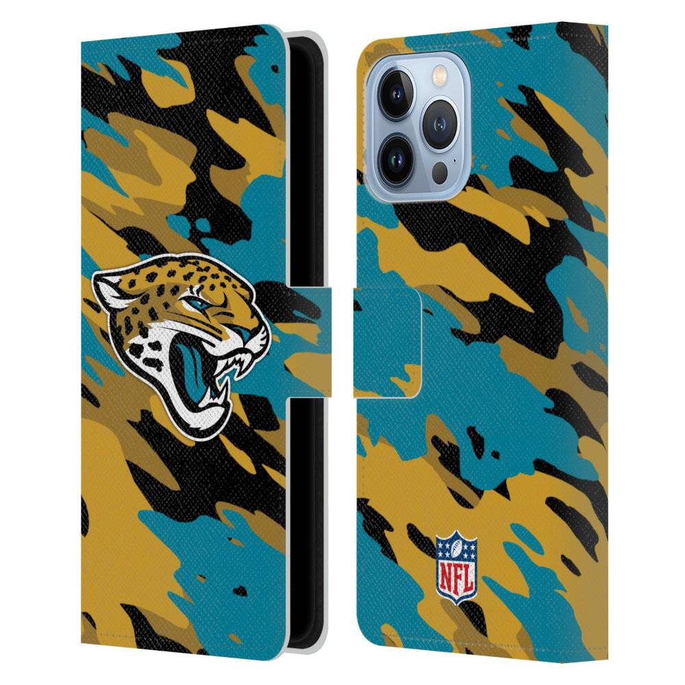 JACKSONVILLE JAGUARS（NFL） ジャクソンビルジャガーズ - Camou レザー手帳型 / Apple iPhoneケース 【公式 / オフィシャル】