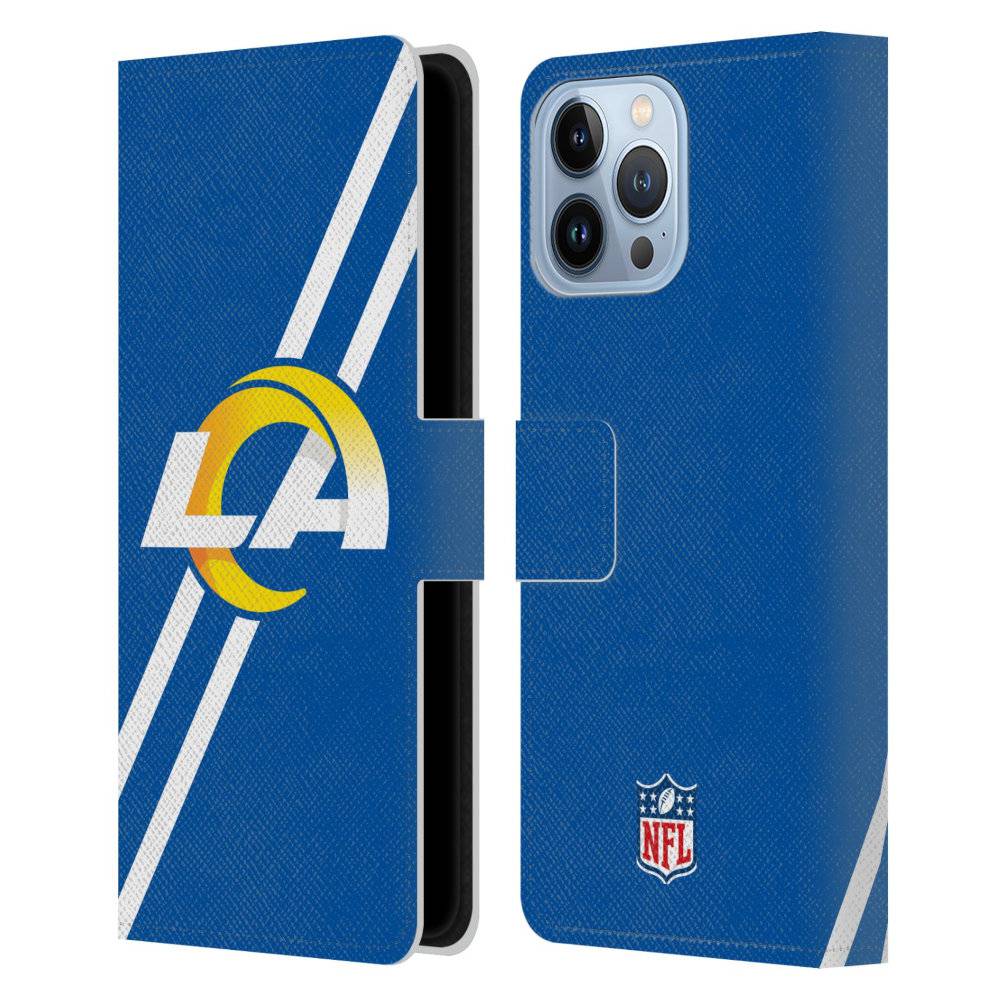 LOS ANGELES RAMS（NFL） ロサンゼルスラムズ - Stripes レザー手帳型 / Apple iPhoneケース 【公式 / オフィシャル】