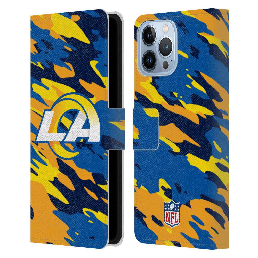 LOS ANGELES RAMS（NFL） ロサンゼルスラムズ - Camou レザー手帳型 / Apple iPhoneケース 【公式 / オフィシャル】