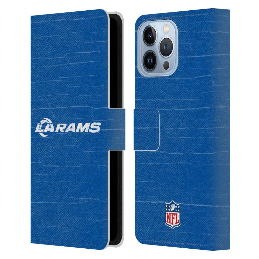 LOS ANGELES RAMS（NFL） ロサンゼルスラムズ - Distressed レザー手帳型 / Apple iPhoneケース 【公式 / オフィシャル】