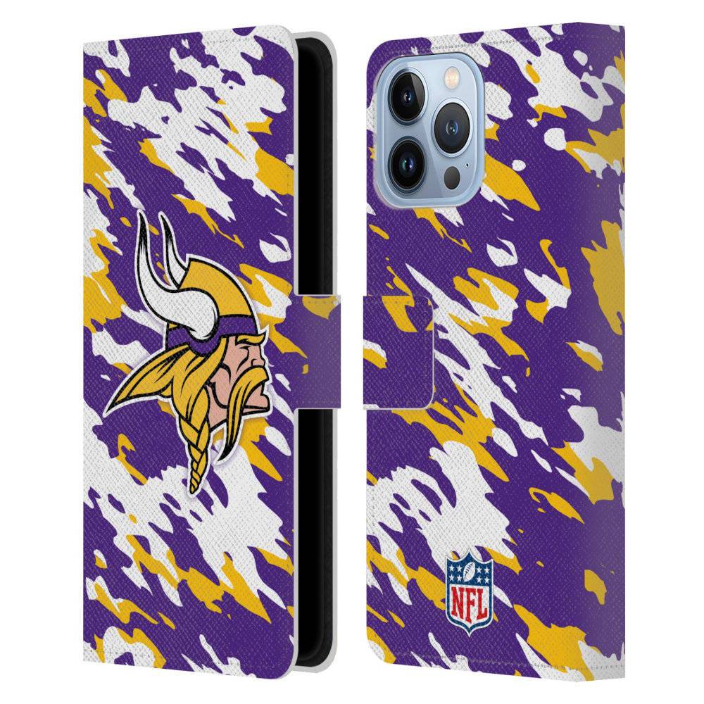 MINNESOTA VIKINGS（NFL） ミネソタバイキングス - Camou レザー手帳型 / Apple iPhoneケース 【公式 / オフィシャル】