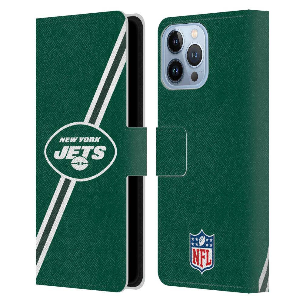 NEW YORK JETS（NFL） ニューヨークジェッツ - Stripes レザー手帳型 / Apple iPhoneケース 【公式 / オフィシャル】