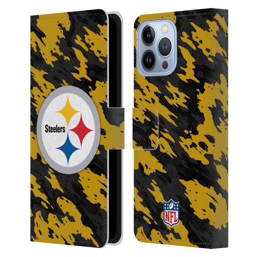 PITTSBURGH STEELERS（NFL） ピッツバーグスティーラーズ - Camou レザー手帳型 / Apple iPhoneケース 【公式 / オフィシャル】