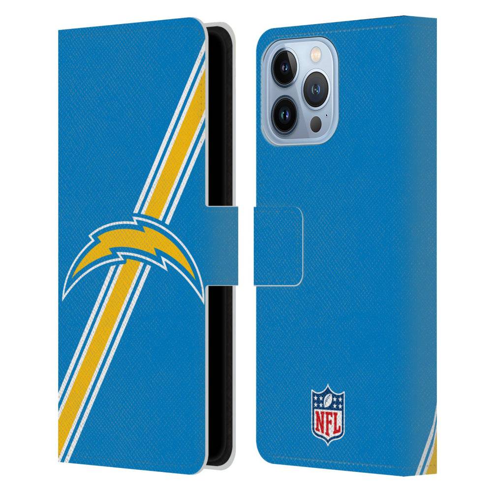 LOS ANGELES CHARGERS（NFL） ロサンゼルスチャージャーズ - Stripes レザー手帳型 / Apple iPhoneケース 【公式 / オフィシャル】