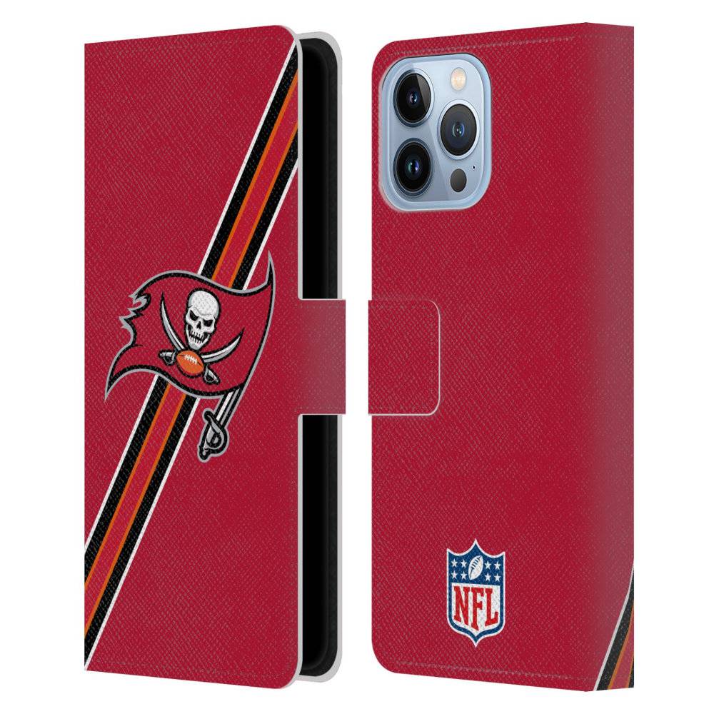 TAMPA BAY BUCCANEERS（NFL） バックス - Stripes レザー手帳型 / Apple iPhoneケース 【公式 / オフィシャル】