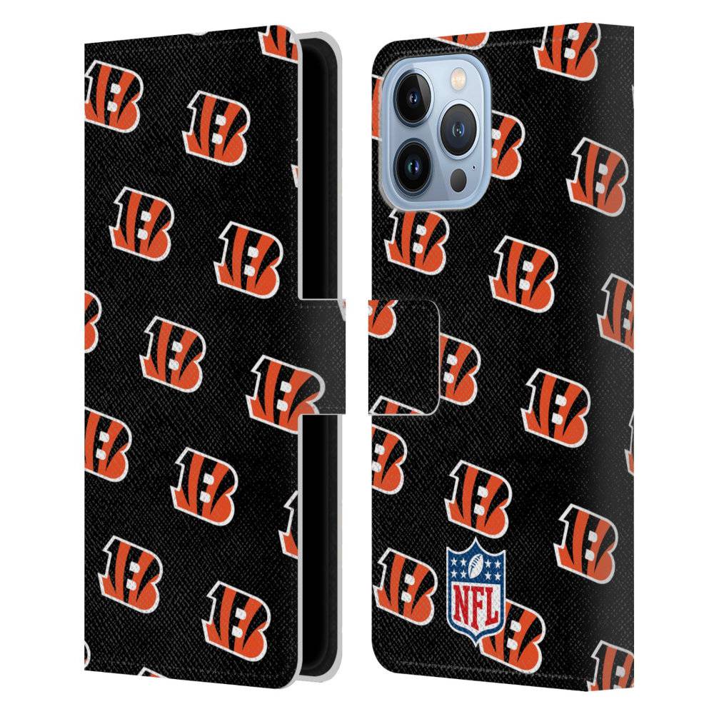 CINCINNATI BENGALS（NFL） シンシナティベンガルズ - Patterns レザー手帳型 / Apple iPhoneケース 【公式 / オフィシャル】