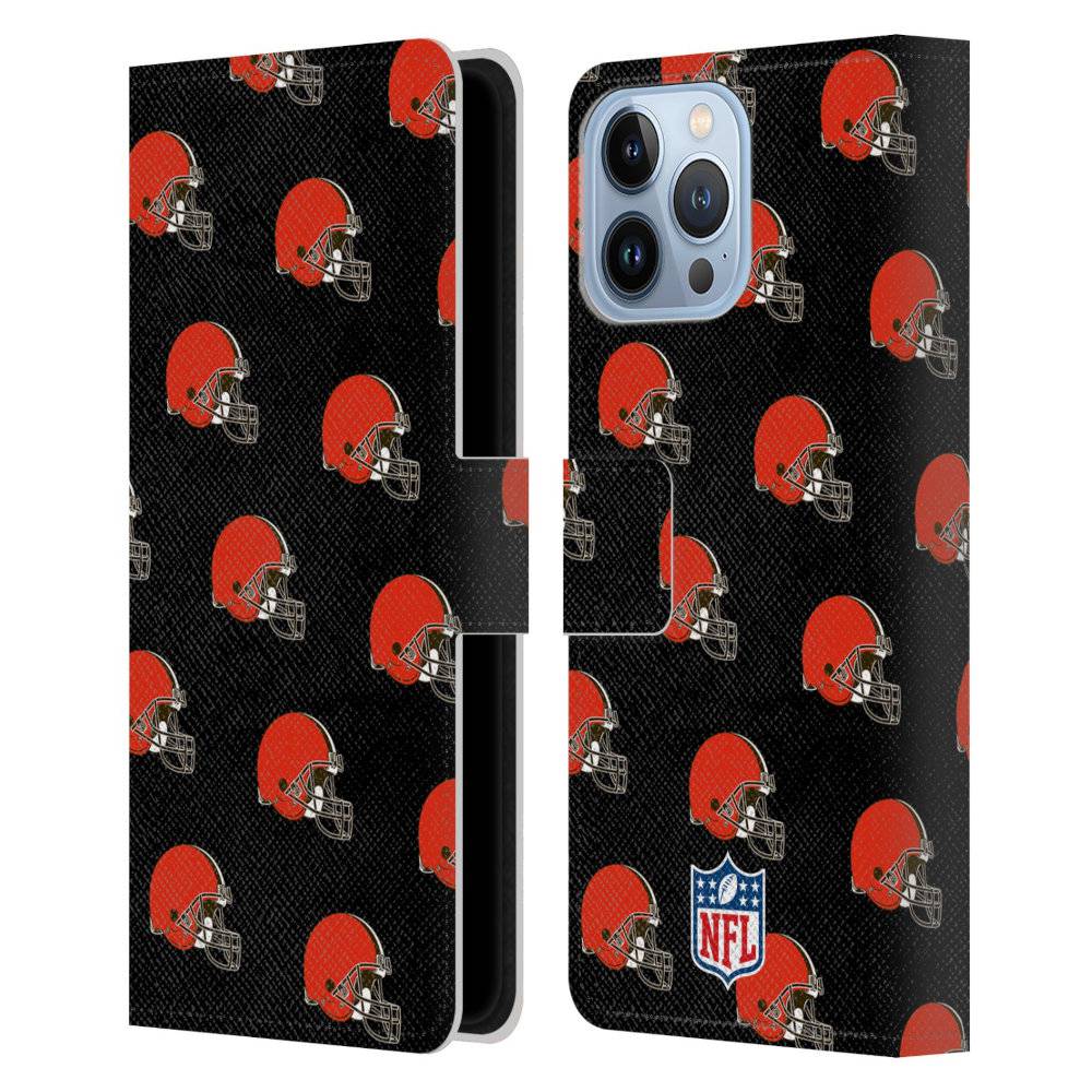 CLEVELAND BROWNS（NFL） クリーブランドブラウンズ - Patterns レザー手帳型 / Apple iPhoneケース 【公式 / オフィシャル】