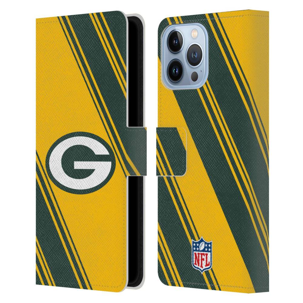 GREEN BAY PACKERS（NFL） グリーンベイパッカーズ - Stripes レザー手帳型 / Apple iPhoneケース 【公式 / オフィシャル】