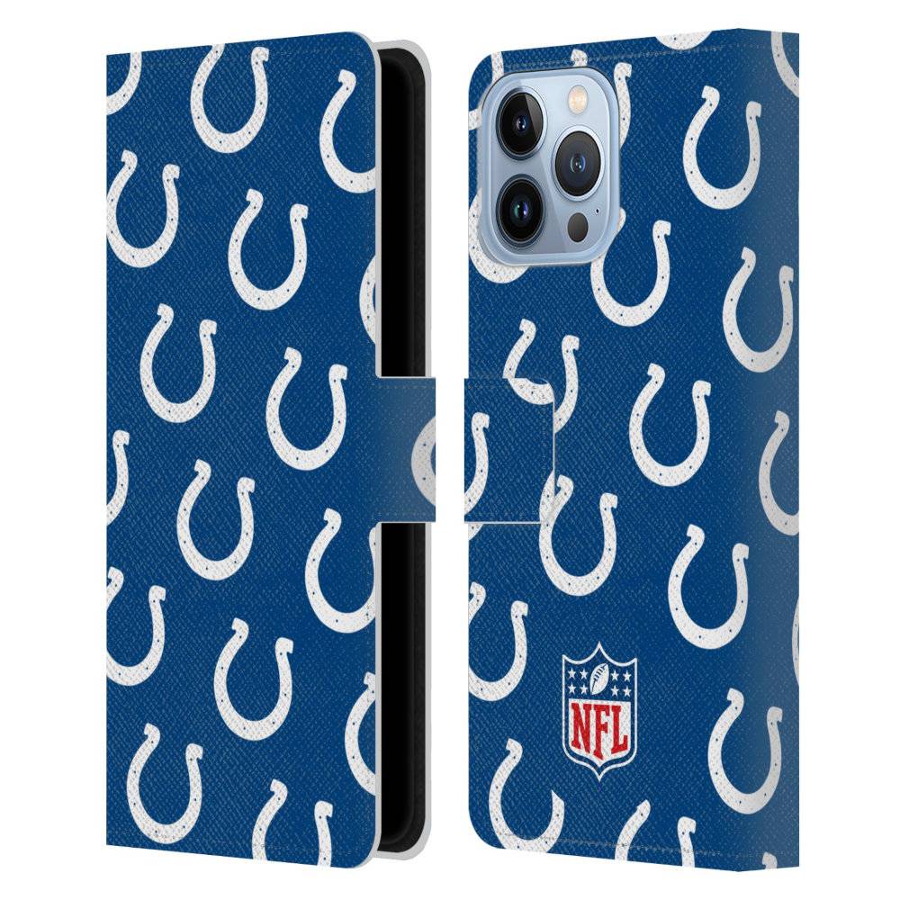 INDIANAPOLIS COLTS（NFL） インディアナポリスコルツ - Patterns レザー手帳型 / Apple iPhoneケース 【公式 / オフィシャル】