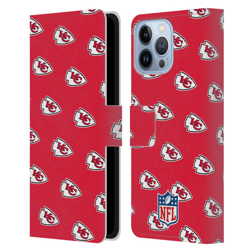 KANSAS CITY CHIEFS（NFL） カンザスシティチーフス - Patterns レザー手帳型 / Apple iPhoneケース 【公式 / オフィシャル】