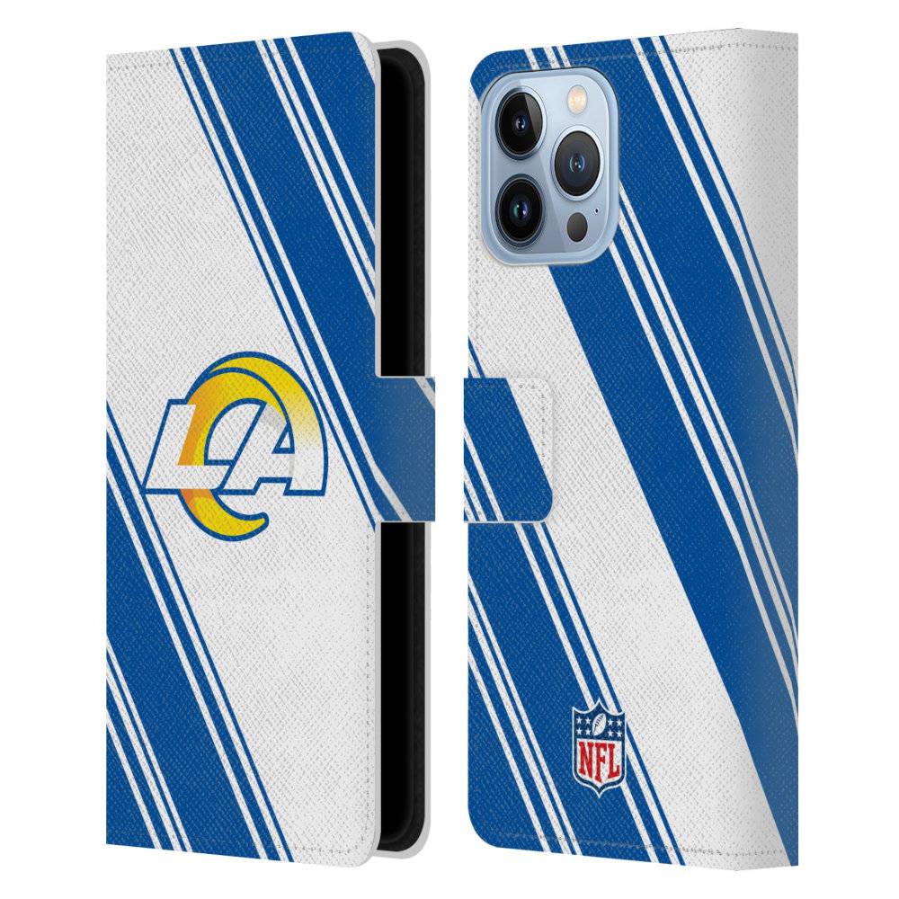 LOS ANGELES RAMS（NFL） ロサンゼルスラムズ - Stripes レザー手帳型 / Apple iPhoneケース 【公式 / オフィシャル】