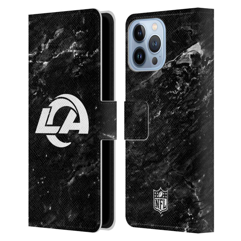 LOS ANGELES RAMS（NFL） ロサンゼルスラムズ - Marble レザー手帳型 / Apple iPhoneケース 【公式 / オフィシャル】