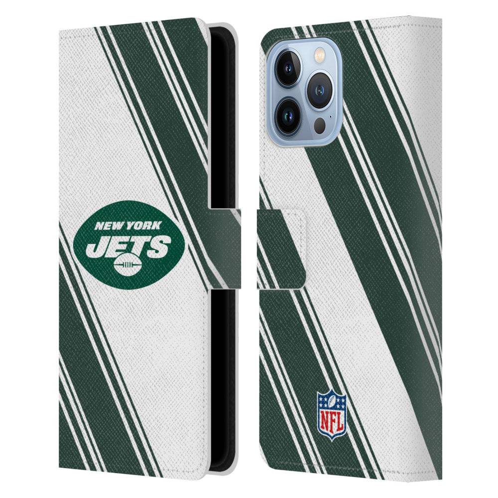 NEW YORK JETS（NFL） ニューヨークジェッツ - Stripes レザー手帳型 / Apple iPhoneケース 【公式 / オフィシャル】