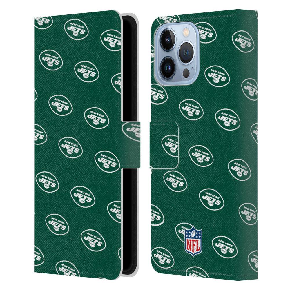 NEW YORK JETS（NFL） ニューヨークジェッツ - Patterns レザー手帳型 / Apple iPhoneケース 【公式 / オフィシャル】