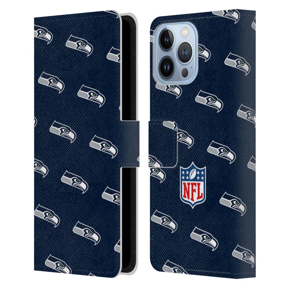 SEATTLE SEAHAWKS（NFL） シアトルシーホークス - Patterns レザー手帳型 / Apple iPhoneケース 【公式 / オフィシャル】