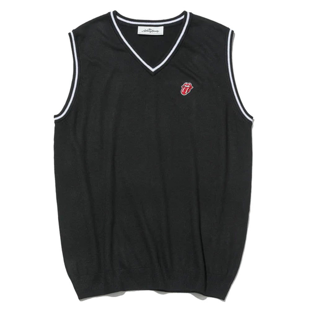 ROLLING STONES ローリングストーンズ (デビュー作 60周年 ) - Logo Knit Vest / Black / トップス / メンズ 【公式 / オフィシャル】