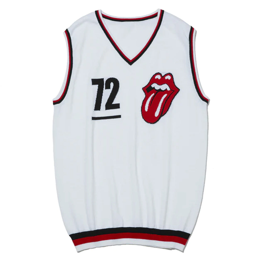 ROLLING STONES ローリングストーンズ (デビュー作 60周年 ) - Jacquard Knit Vest / White / トップス / メンズ 【公式 / オフィシャル】