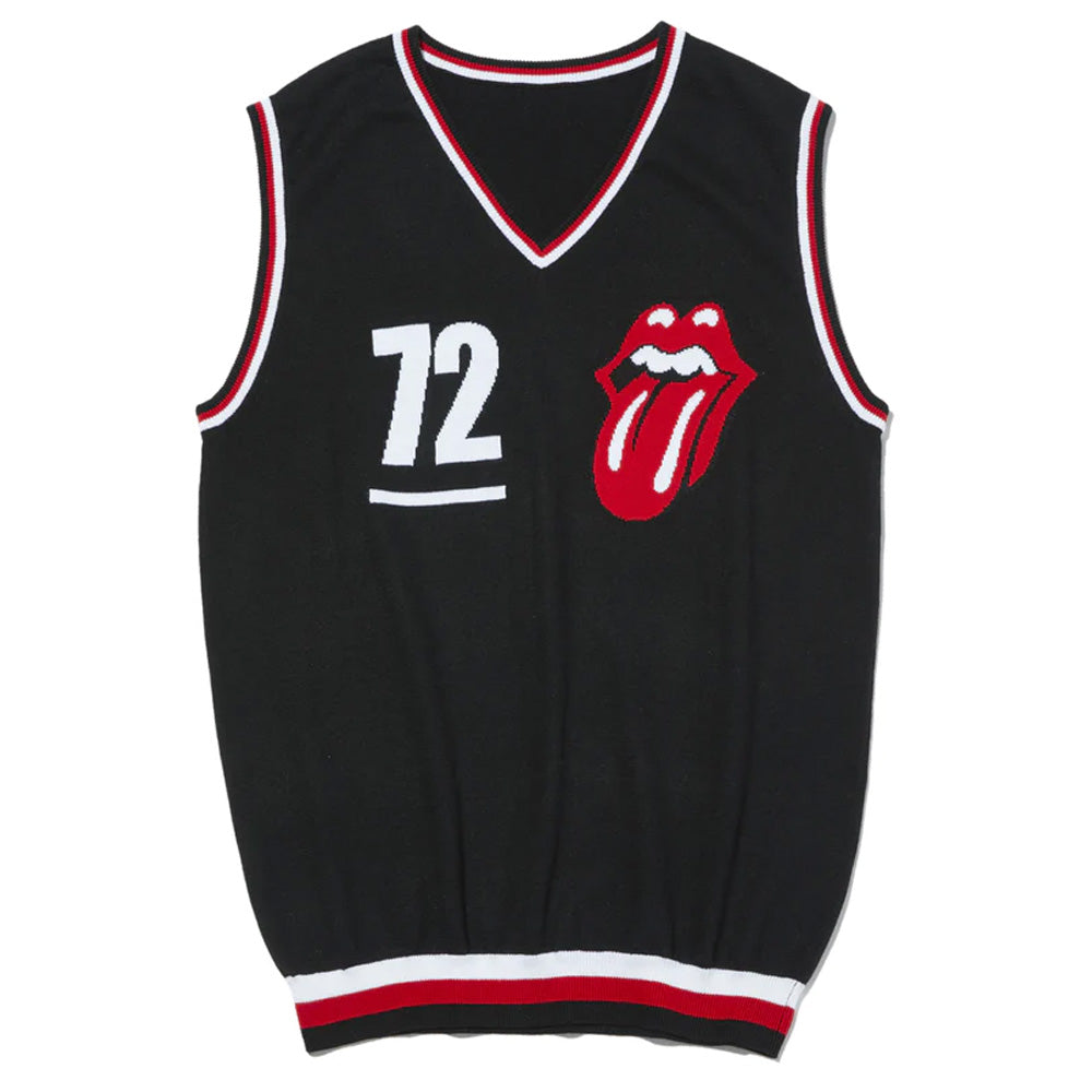 ROLLING STONES ローリングストーンズ (デビュー作 60周年 ) - Jacquard Knit Vest / Black / トップス / メンズ 【公式 / オフィシャル】