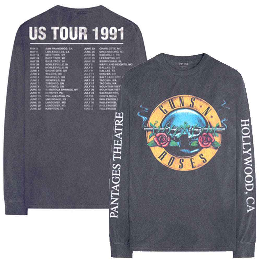 GUNS N ROSES ガンズアンドローゼズ - Hollywood Tour / 長袖 / バックプリントあり / アームプリントあり / Tシャツ / メンズ 【公式 / オフィシャル】