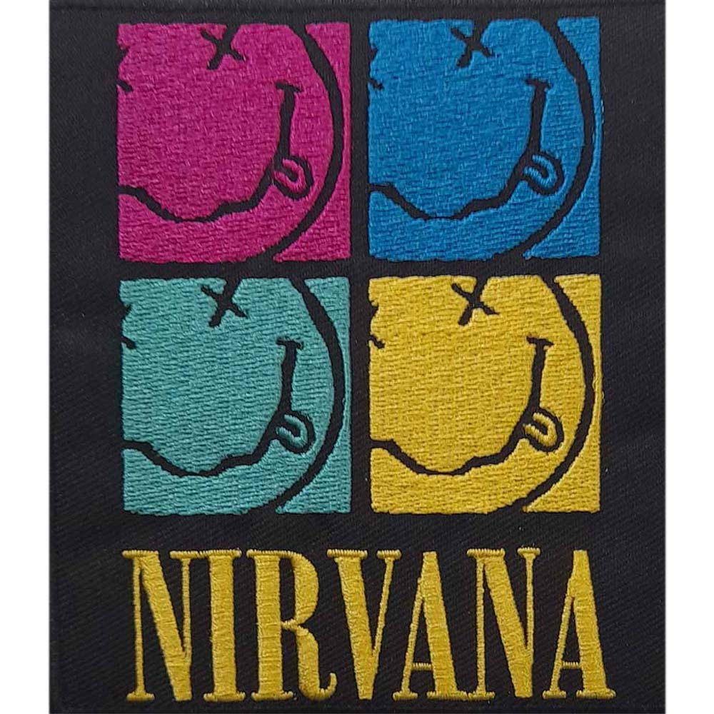 NIRVANA ニルヴァーナ (カート 追悼 30周年 ) - Happy Face Squares / ワッペン 【公式 / オフィシャル】