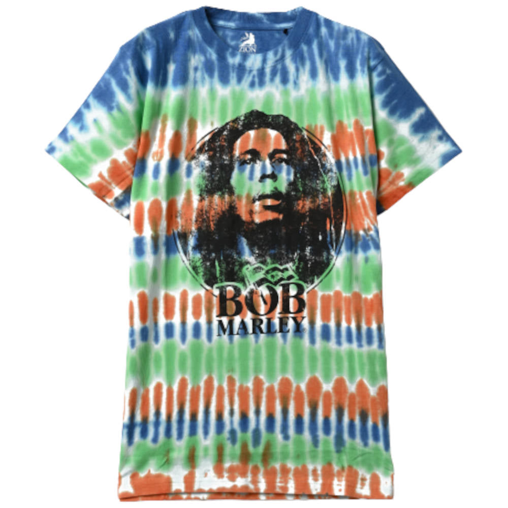 BOB MARLEY - Black & White Logo / タイダイ