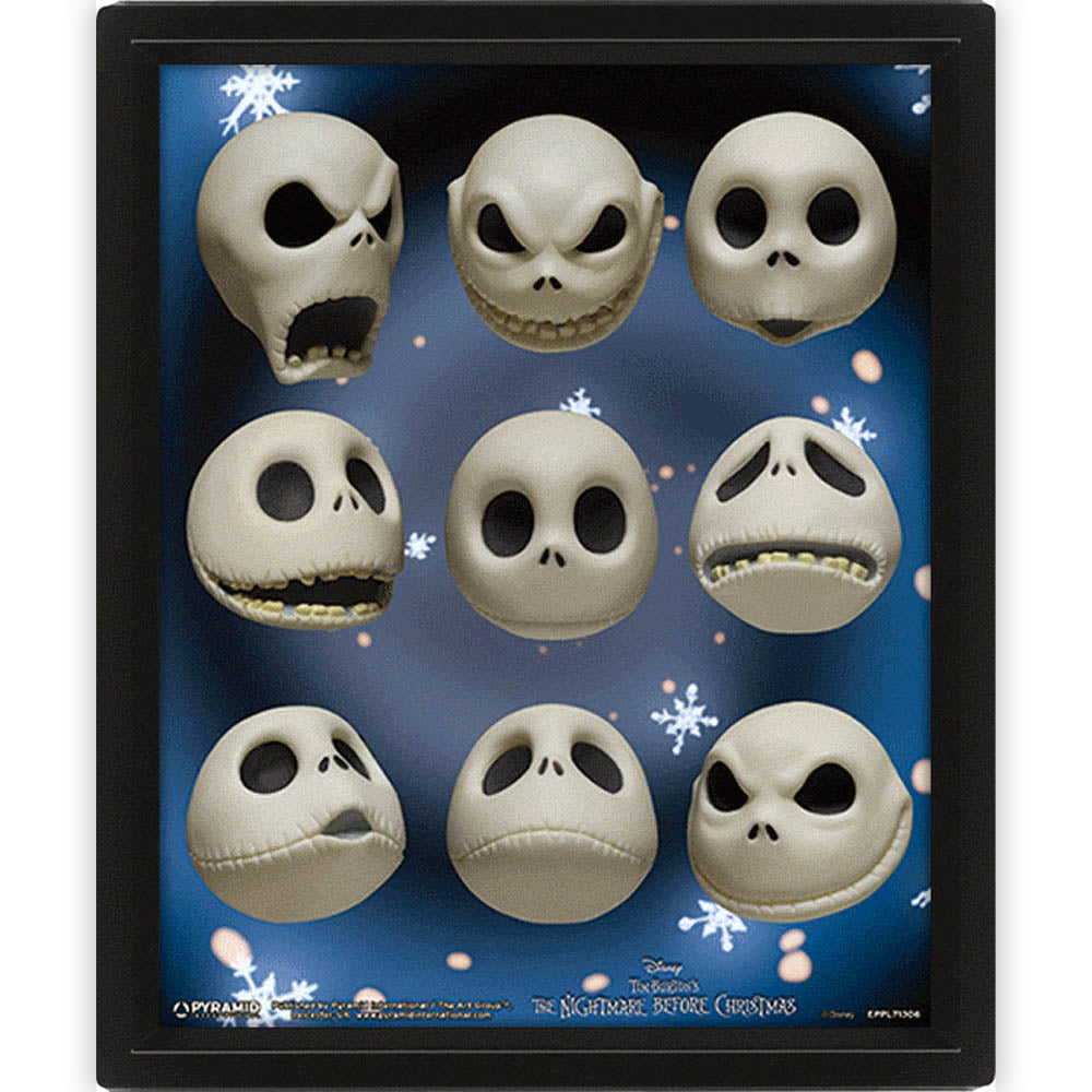 NIGHTMARE BEFORE CHRISTMAS ナイトメアー・ビフォア・クリスマス - Jack Expressions / 3D Lenticular / インテリア額 【公式 / オフィシャル】