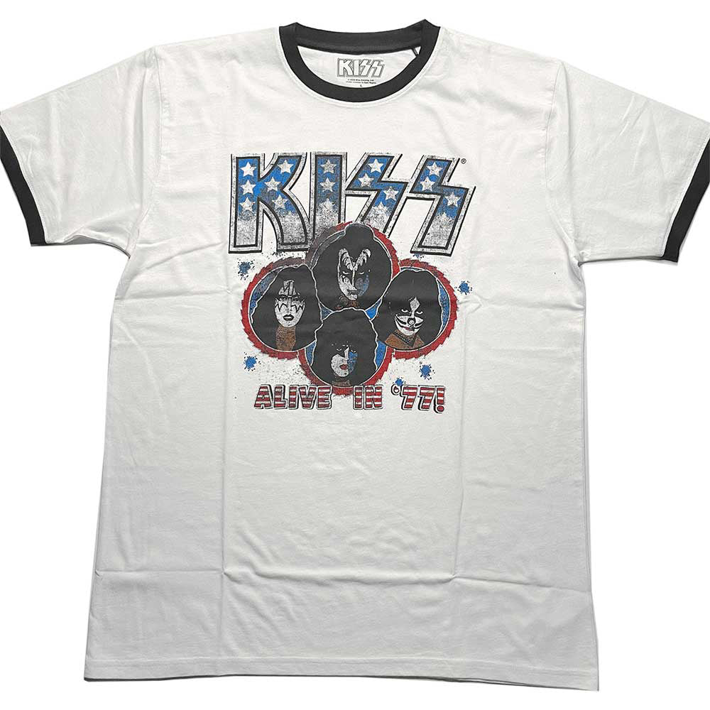 
                  
                    KISS キッス (デビュー 50周年 ) - Alive in '77 / 半袖ラグラン / Tシャツ / メンズ 【公式 / オフィシャル】
                  
                