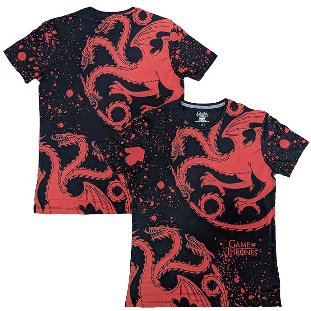 GAME OF THRONES ゲーム・オブ・スローンズ - House Targaryen Dragon / バックプリントあり / Tシャツ / メンズ 【公式 / オフィシャル】