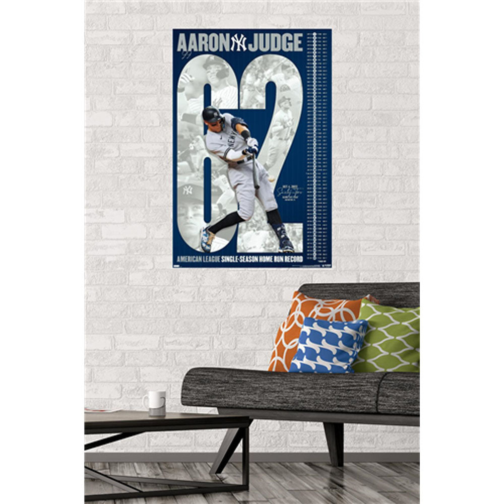 NEW YORK YANKEES（MLB） ニューヨークヤンキース - AARON JUDGE 2022 AL SINGLE-SEASON HOME RUN RECORD / ポスター 【公式 / オフィシャル】