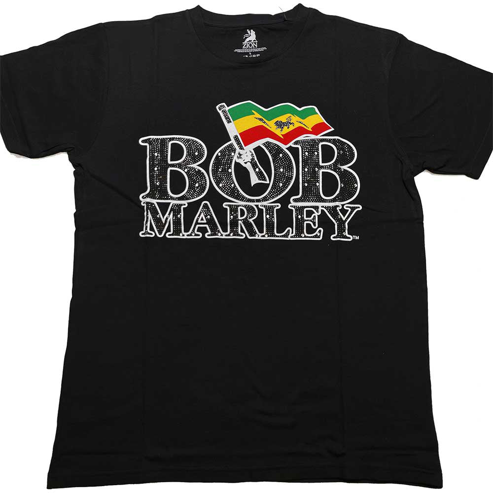 BOB MARLEY ボブマーリー (映画 公開記念 ) Flag Logo Diamante（ブランド） Tシャツ 公式 オフィシャル