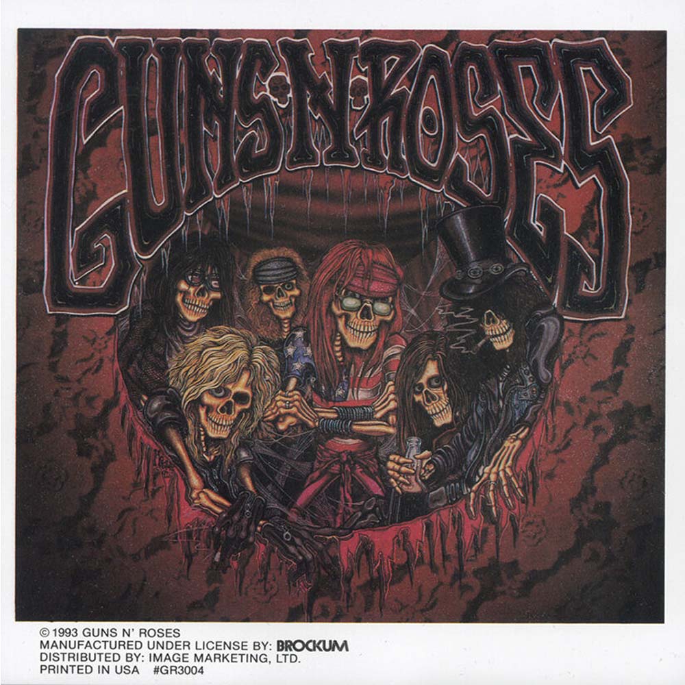 GUNS N ROSES ガンズアンドローゼズ - Skeletons / Window Sticker / ステッカー 【公式 / オフィシャル】