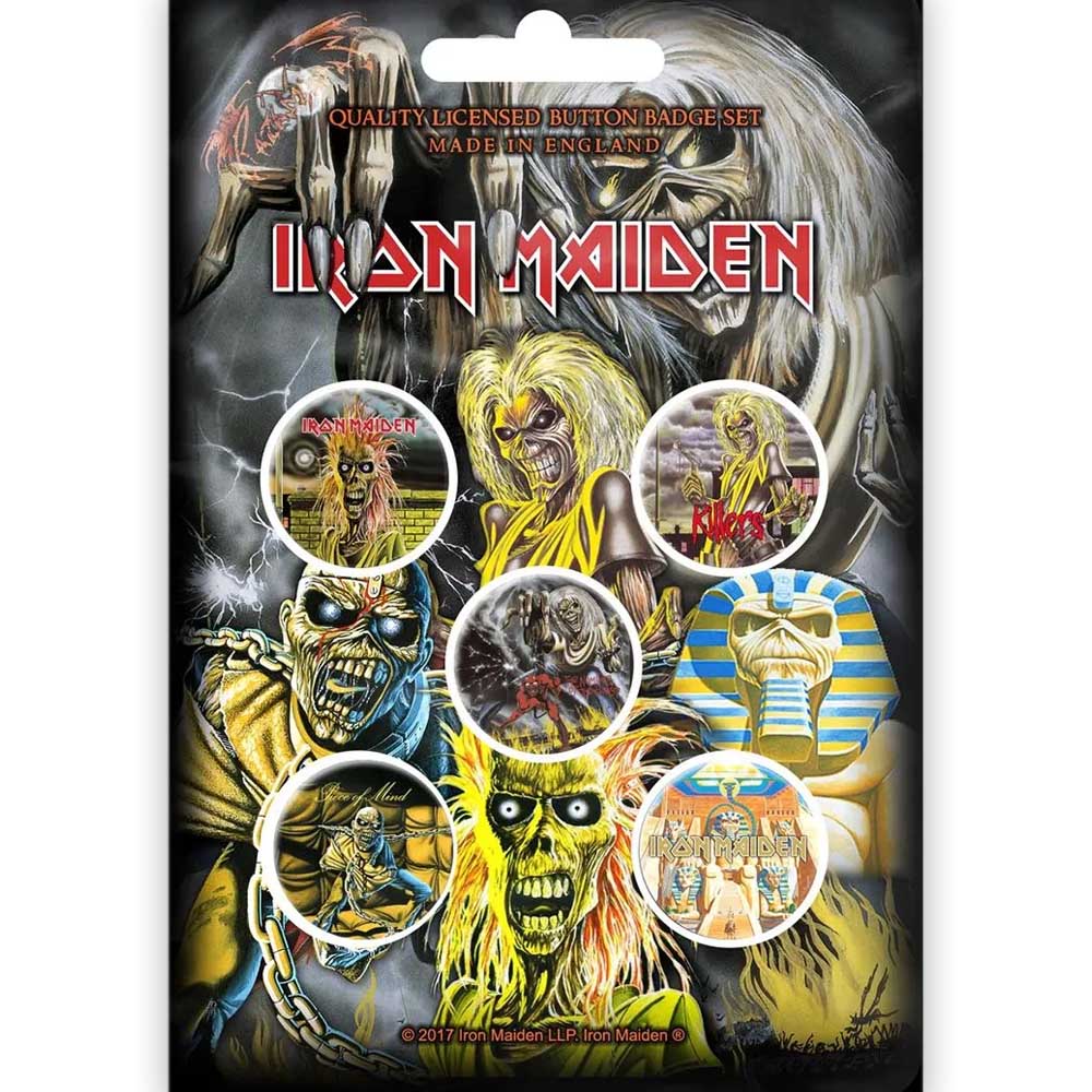 IRON MAIDEN アイアンメイデン (9月 来日 ) - EARLY ALBUMS / 5個セット / バッジ 【公式 / オフィシャル】