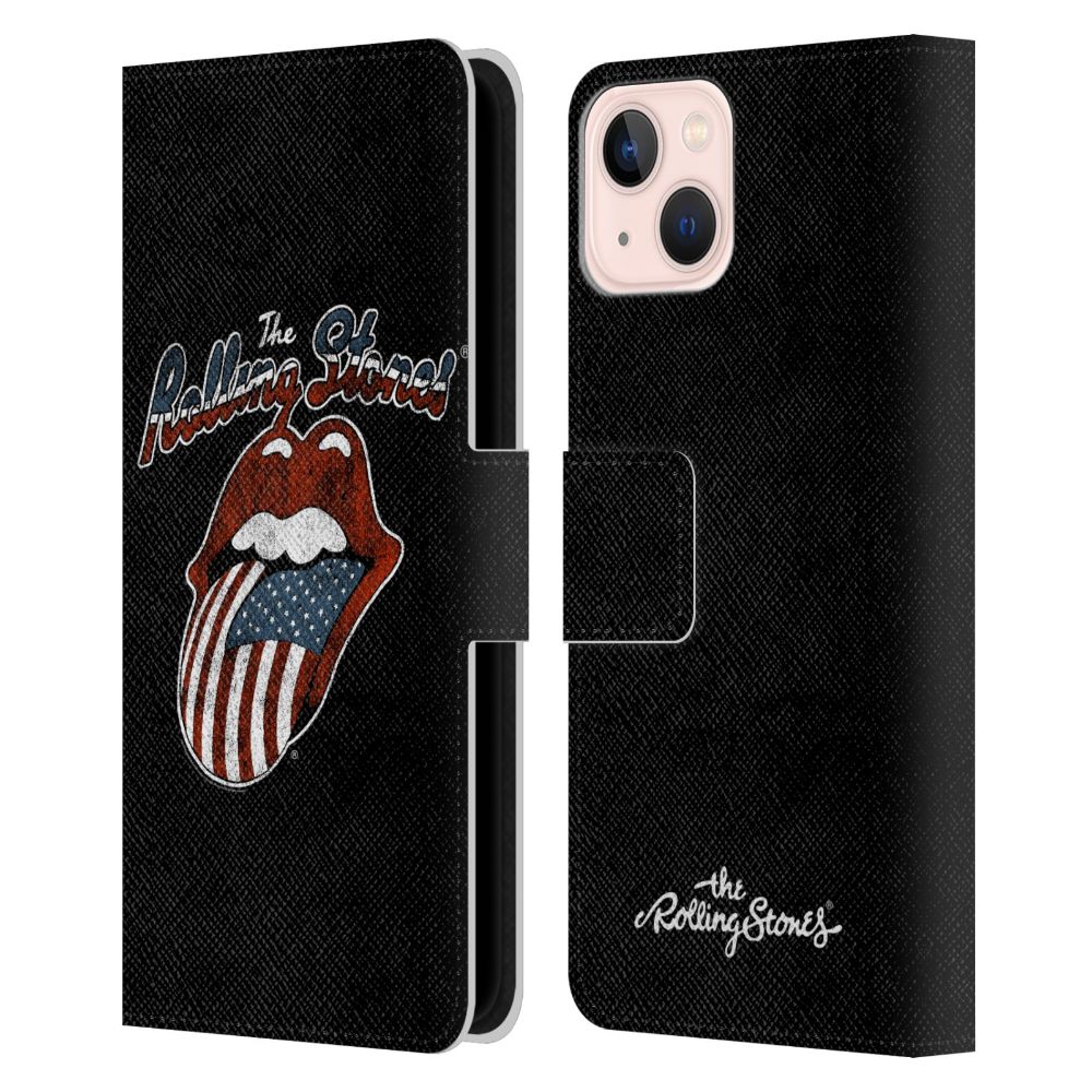 ROLLING STONES ローリングストーンズ (デビュー作 60周年 ) - US Flag Tongue レザー手帳型 / Apple iPhoneケース 【公式 / オフィシャル】