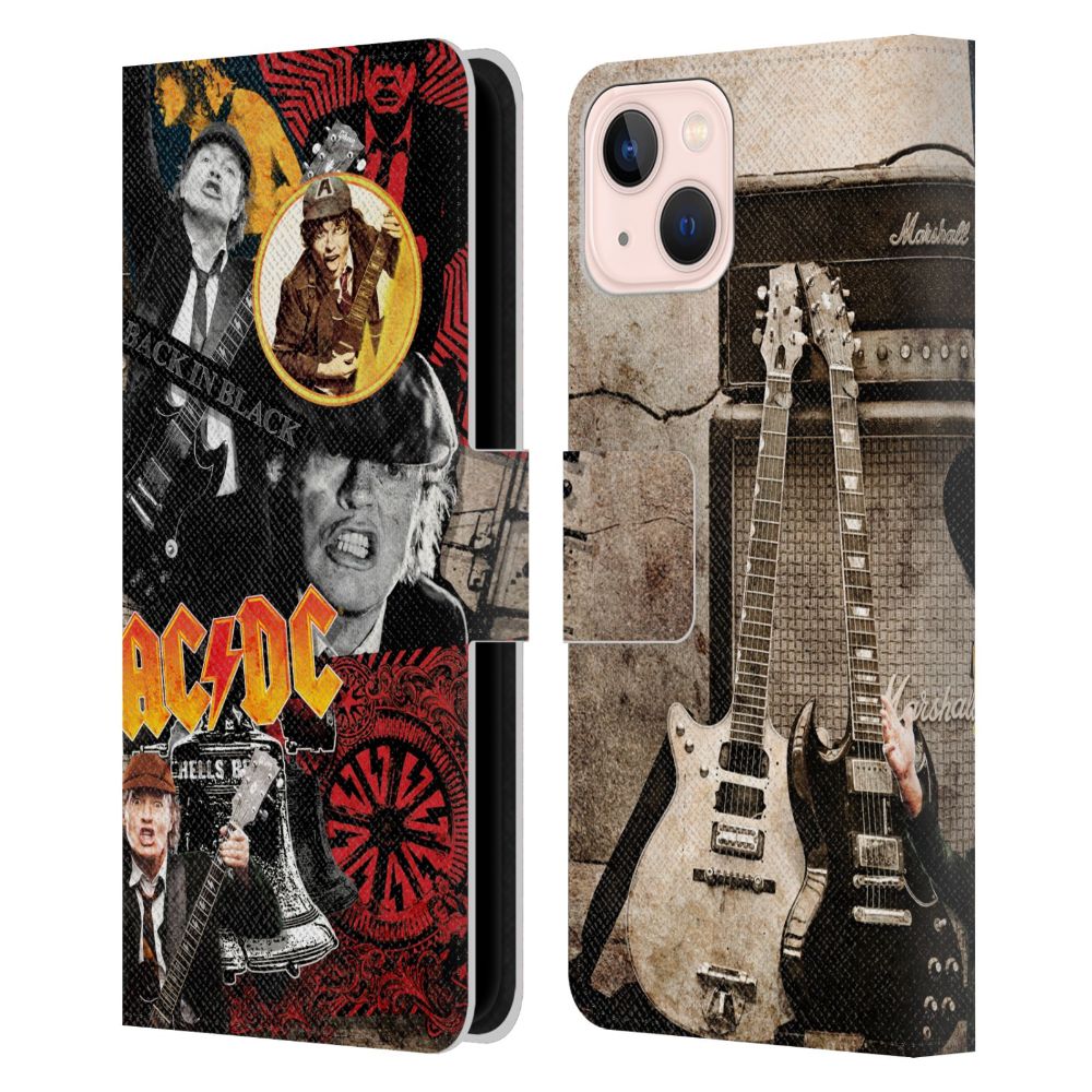 AC/DC エーシーディーシー Collage Angus Young レザー手帳型 Apple iPhoneケース 公式 オフィシャル