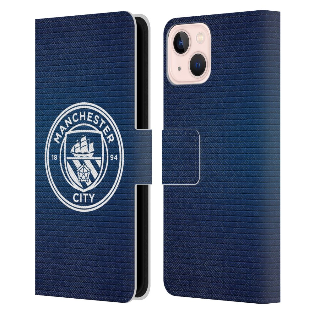 MANCHESTER CITY FC マンチェスターシティFC - Obsidian Tile White Mono レザー手帳型 / Apple iPhoneケース 【公式 / オフィシャル】