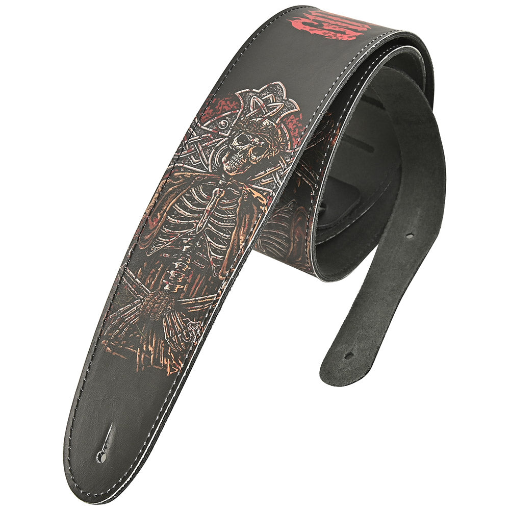 GUNS N ROSES ガンズアンドローゼズ - 2.5inch Leather STRAP / ギターストラップ 【公式 / オフィシャル】