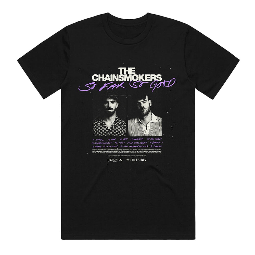 CHAINSMOKERS チェインスモーカーズ So Far So Good Tracklist 限定 Tシャツ メンズ 公式 オフィシャル