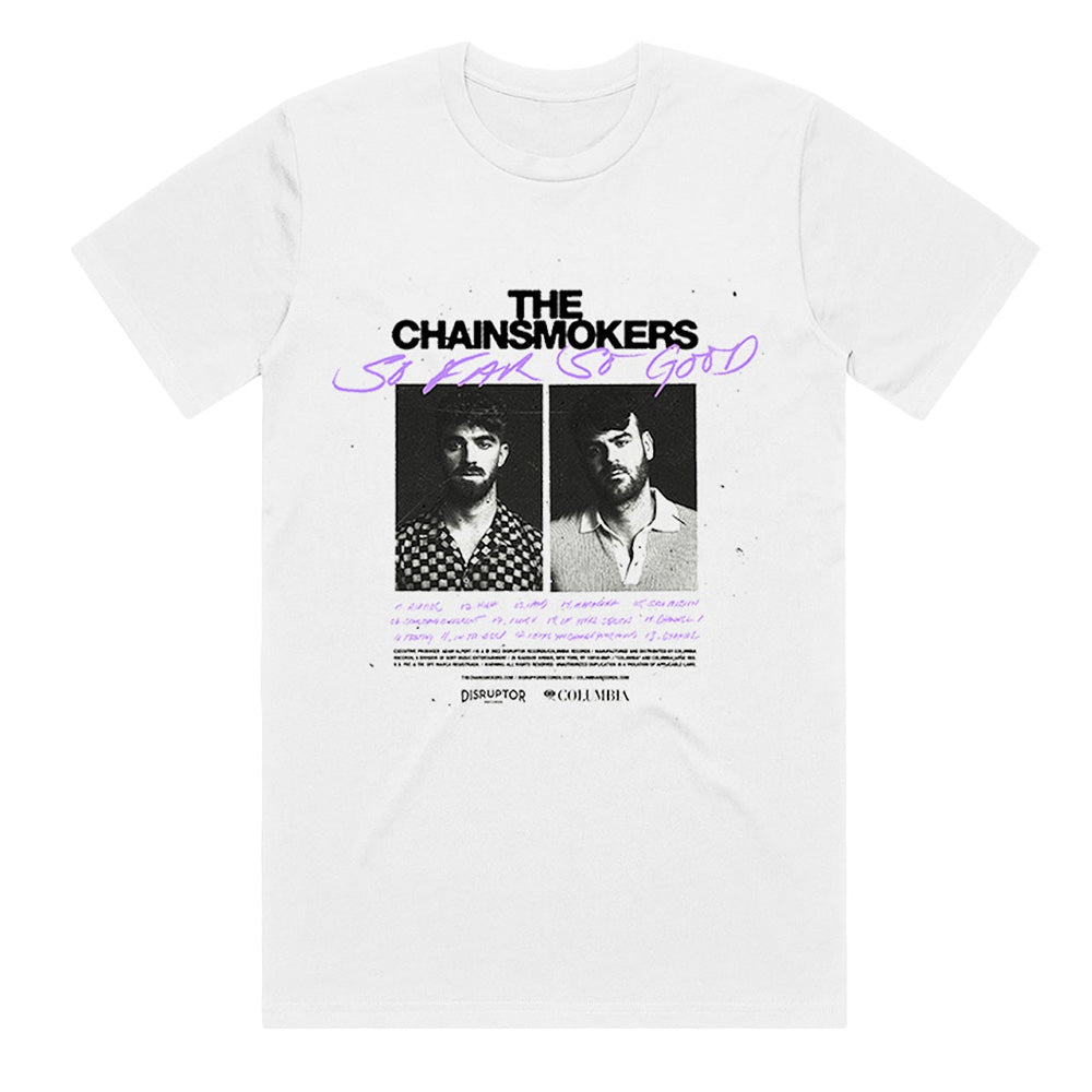 CHAINSMOKERS チェインスモーカーズ So Far So Good Tracklist 限定 Tシャツ メンズ 公式 オフィシャル