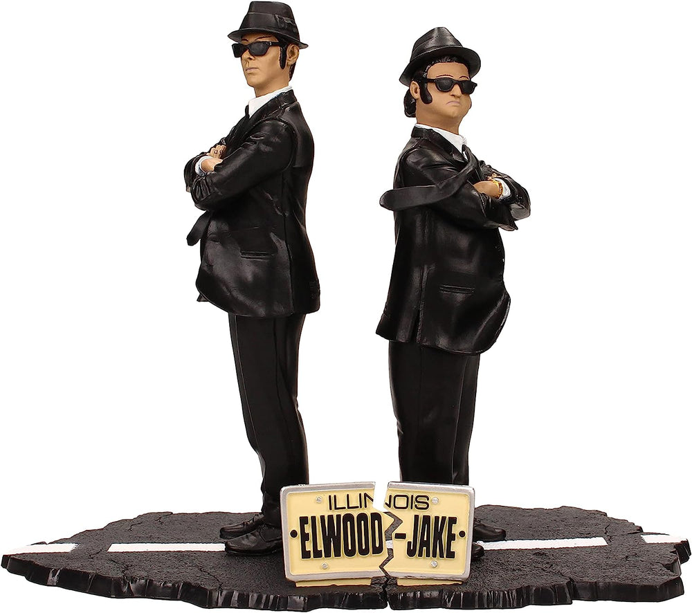 BLUES BROTHERS - (John Belushi 生誕 75周年 ) - Jake and Elwood 7-Inch Movie Icons Statue Set