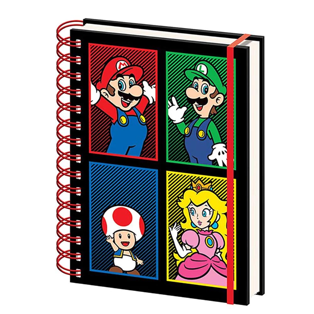 SUPER MARIO スーパーマリオ - 4 Colour / A5 Wiro Notebook / ノート・メモ帳 【公式 / オフィシャル】