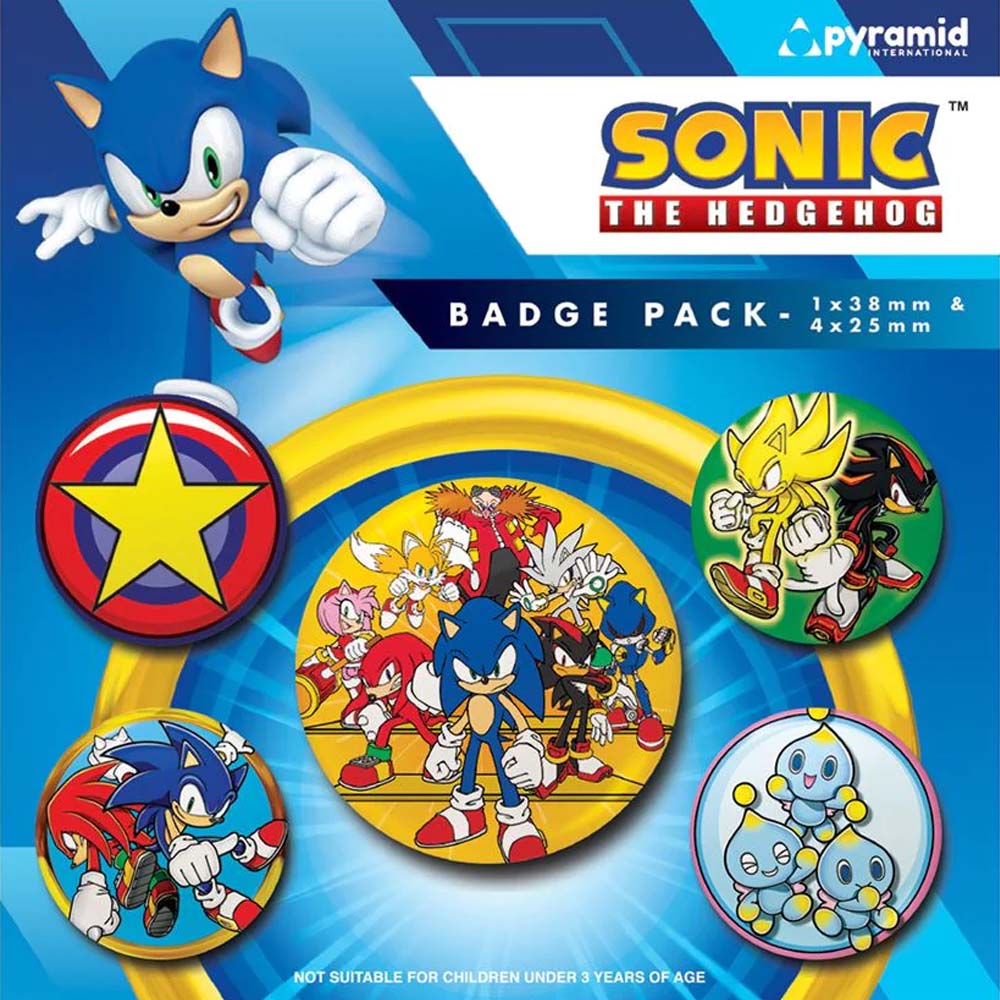 SONIC THE HEDGEHOG ソニックザヘッジホッグ (10月 新作発売 ) - Speed Team / 5個セット / バッジ 【公式 / オフィシャル】